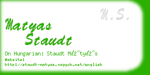 matyas staudt business card